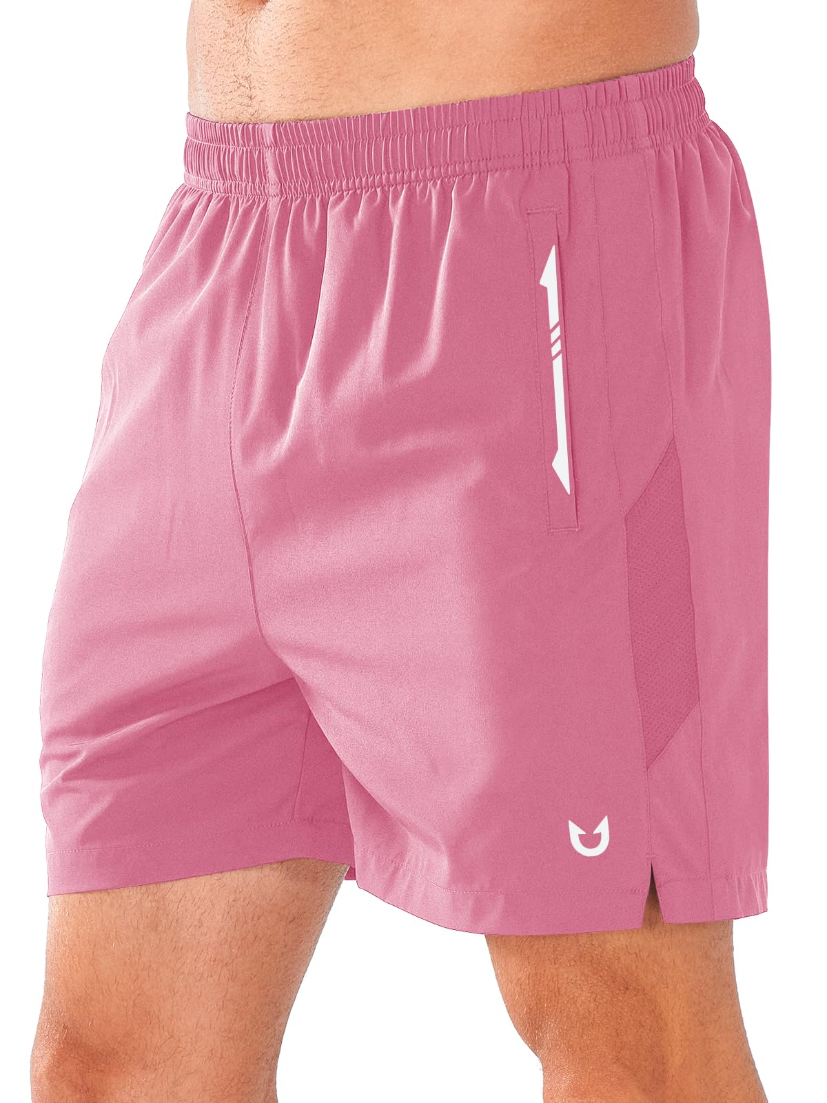 NORTHYARD Men's Running Athletic Shorts 5"/ 7"/ 9" Workout Gym Tennis | Quick Dry, 3 Zipper Pockets, Unlined Lightweight Breathable, Moisture-wicking, Elastic Waist, Active Sport Hiking Basketball 5'' Inseam Large Powderpink