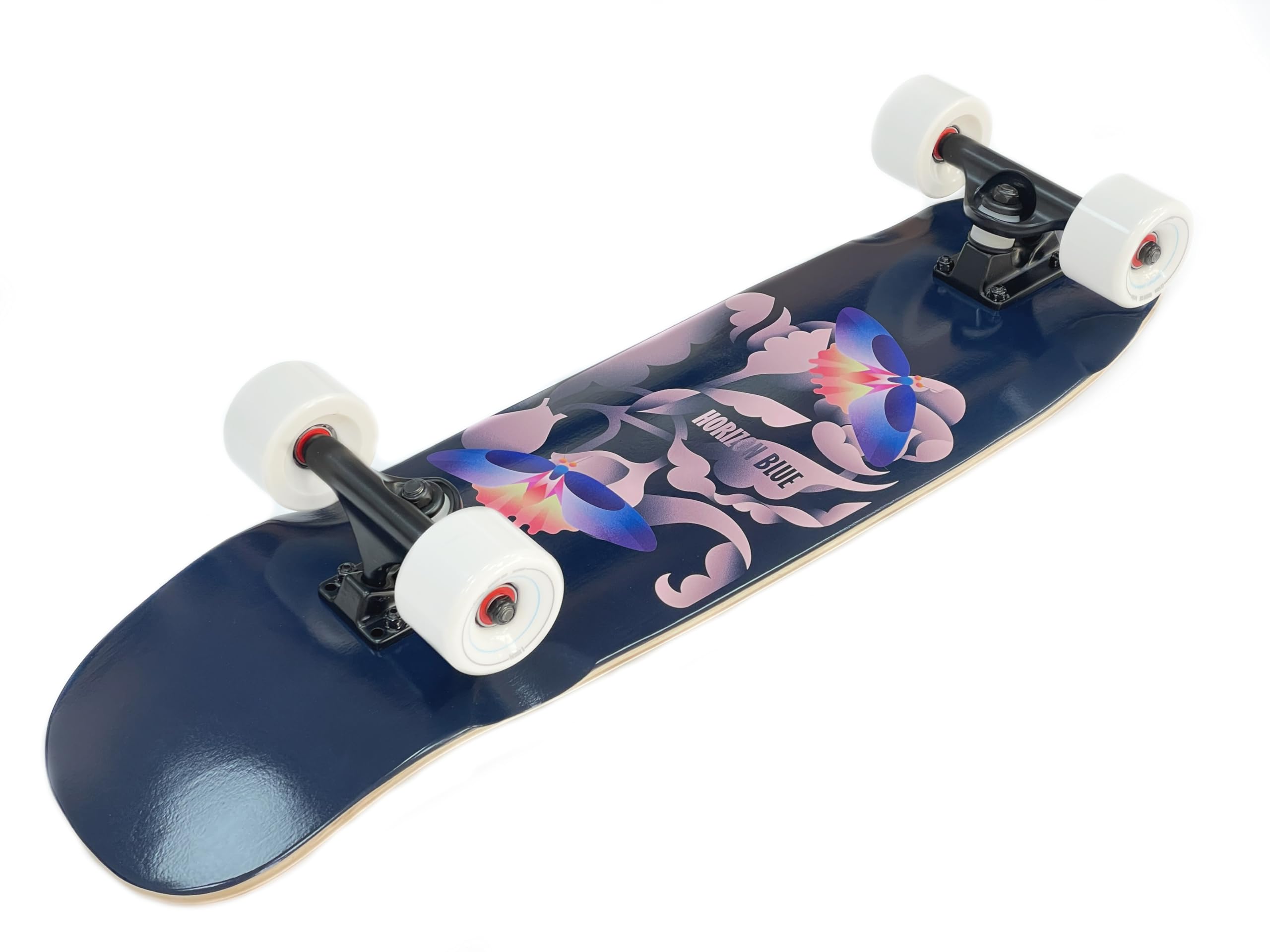 HORIZON BLUE Dinghy Classic Cruiser Skateboard complet – 72,4 cm léger / roues souples de 63 mm et planche en érable