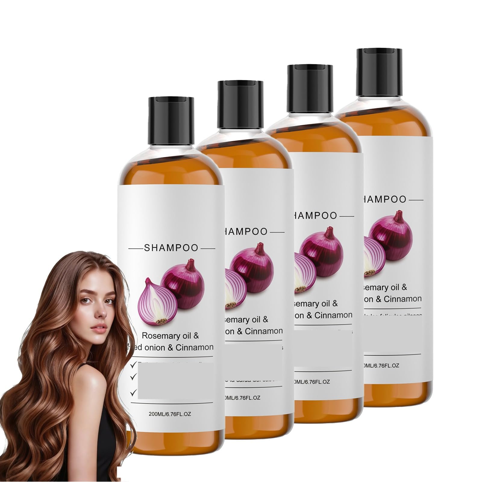 Champú de biotina de romero y cebolla para dar volumen al cabello, champú suave para el cuidado del cuero cabelludo para cabello fino, espesamiento voluminizador, limpieza profunda e hidratante