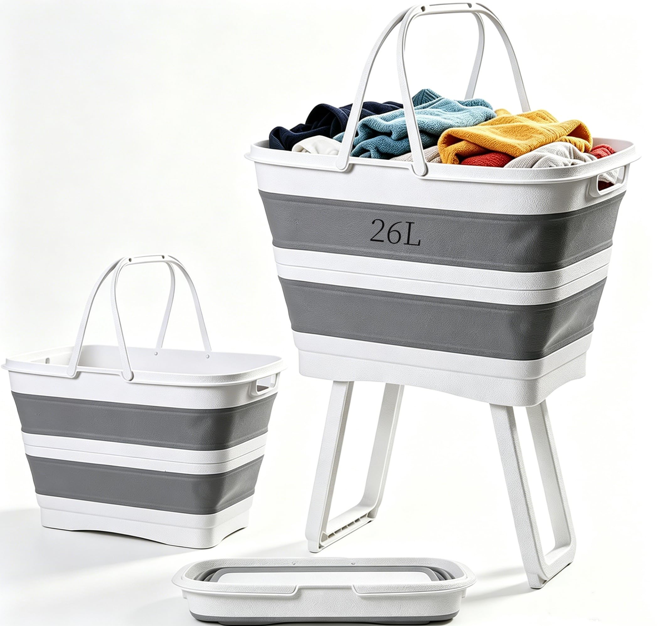 Cesto Portabiancheria Pieghevole, Cestino/Scatola Portatile Da Picnic Per Esterni, Bacinella Multifunzionale Con Tappo Di Scarico – Per Bagno, Camera Da Letto, Cucina, Camera Degli Studenti, Snack