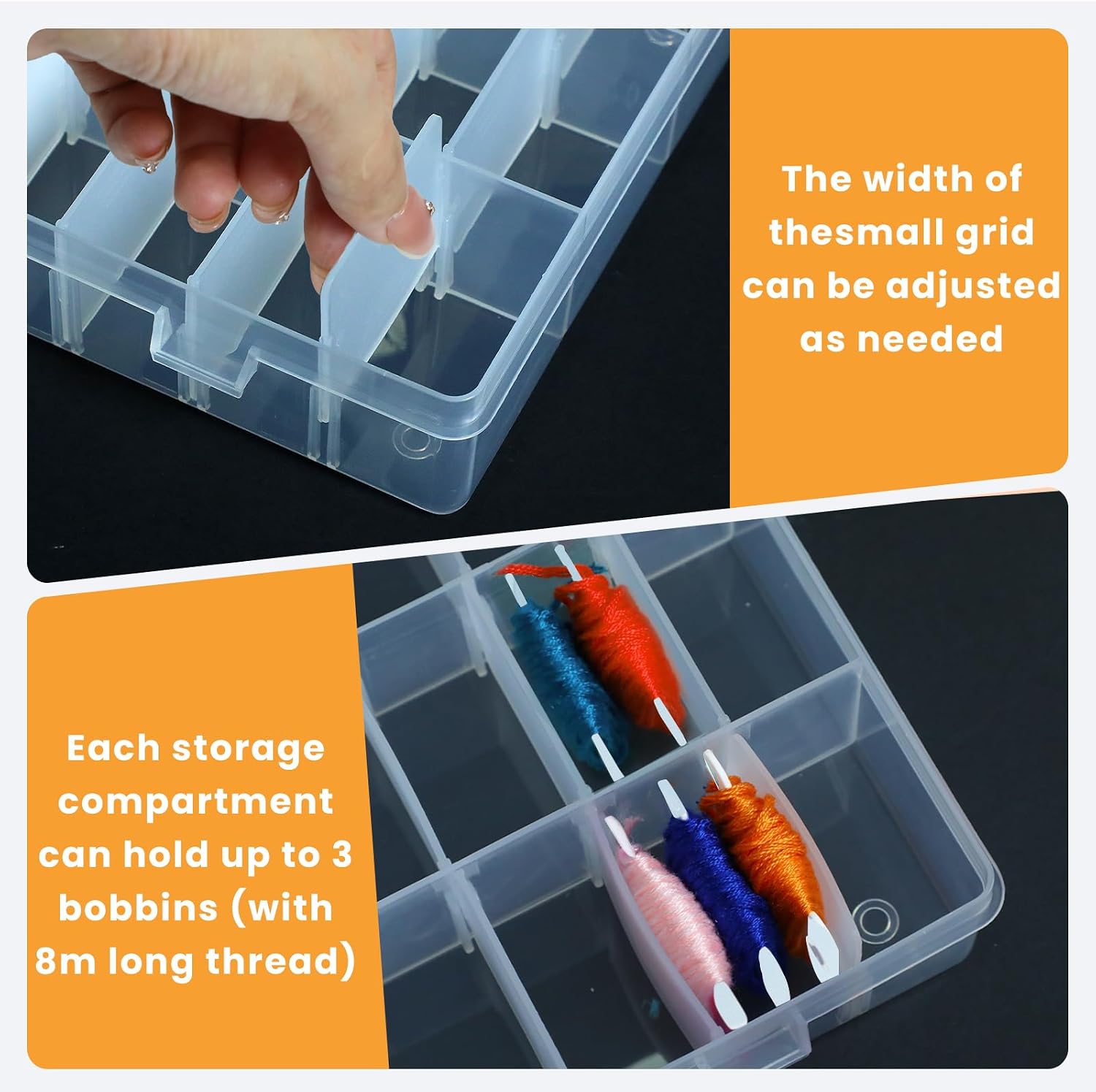 100 Pcs Clear Embroidery Floss Bobbins, Cross Stitch Thread Storage Set, Embroidery Floss Organizer with Bobbin Winder, Plastic Thread Organizer for DIY Craft Cotton Thread Sewing Storage