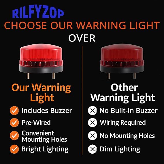 Industrial Round Beeper Warning Light D-5061-J Red AC 110V-120V 75dB Flashing