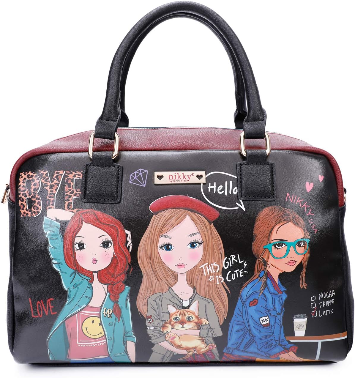 Large Spacious Fully Lined Women's Boston Handbag, Adjustable Strap Included