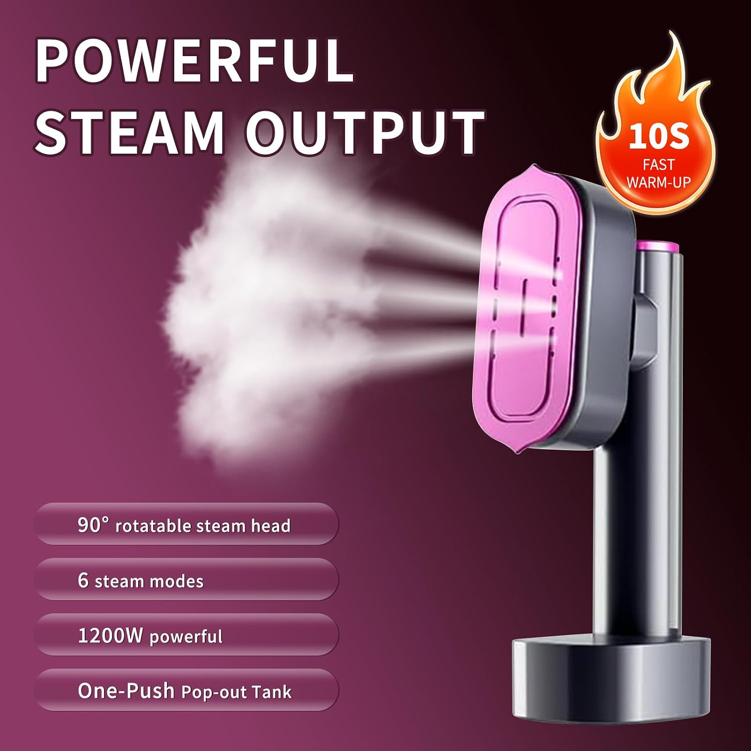 Travel Steamer for Clothes with LED Display, 220-240V Portable 2-in-1 Steamer & Iron, 1200W Powerful Steam, 10s Fast Heat-Up, Lightweight Handheld Garment Wrinkle Remover for Home,Travel and Home.