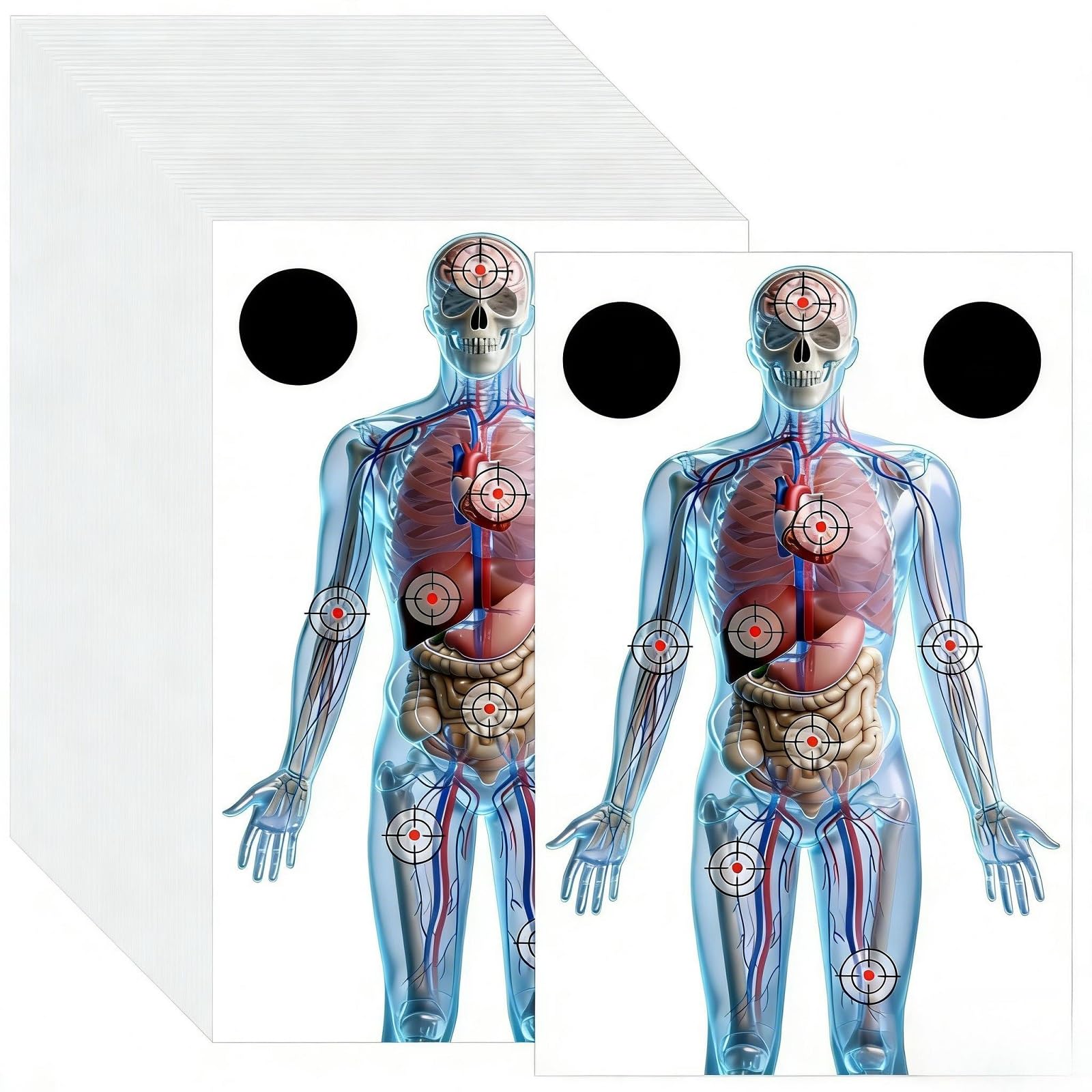 50 Pack 23x35 Inch Silhouette Targets, Large Paper Targets Shooting Training, Range Targets for Pistol Handgun Indoor Outdoor Practice Gift for Shooting Enthusiasts