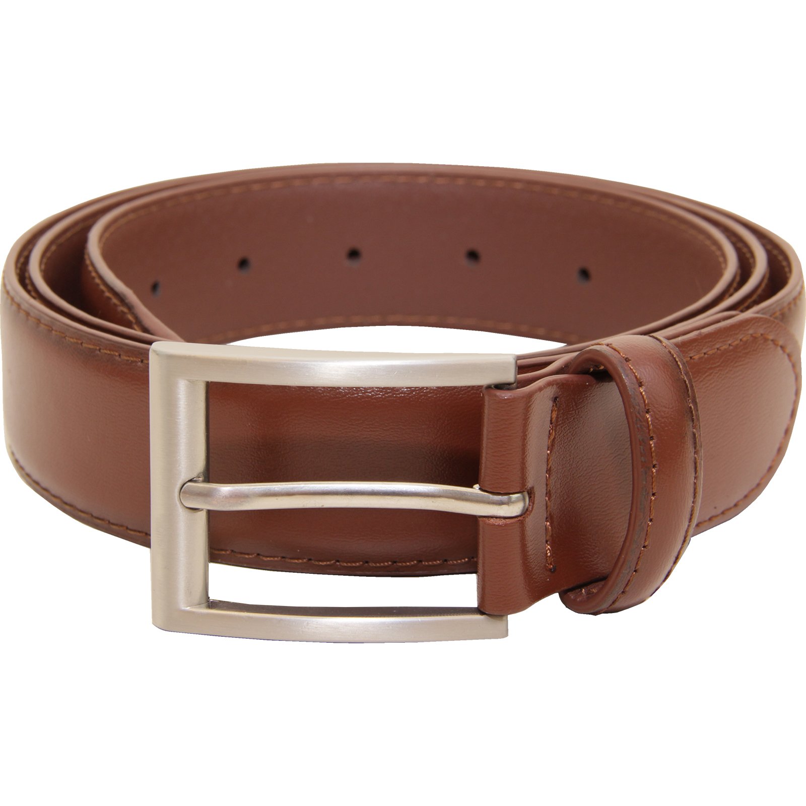 vangeloMen Classic Dress Belt Black Brown Cognac Ivory White with Silver Buckle Fits Waise from 28" to 72"