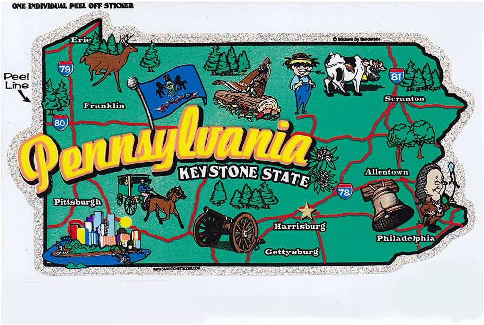 Pennsylvania - State Map Outline Vinyl Sticker