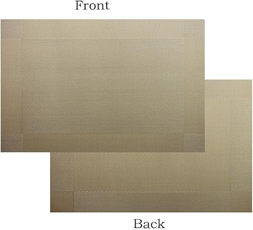 Miniatura 2 de Juego de 6 manteles individuales de plástico lavables para mesa de cocina, resistentes al calor, de vinilo tejido, para exteriores, 12 x 18