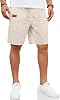 COOFANDY Mens Casual Linen Shorts Elastic Waist Drawstring Loose Fit Summer Beach Vacation Shorts with Pockets