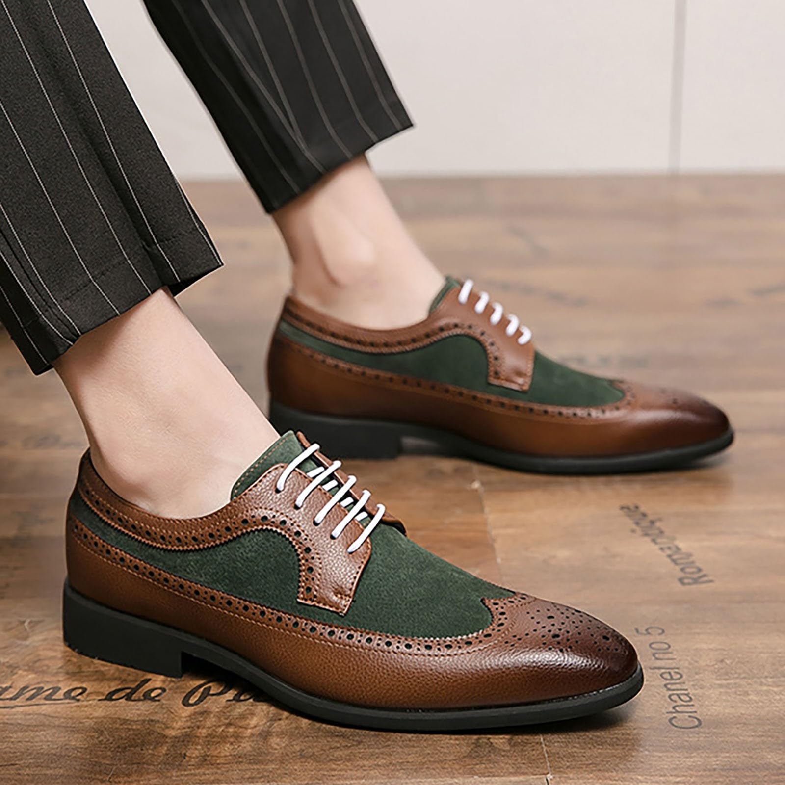 Scarpa Derby Uomini Pelle Artificiale Scarpe Vestite Business Scarpe Per Il Tempo Libero Basso Dressing Casual Classico Vintage Lussuoso Discreto per Attività Ufficiale