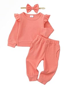 Mioglrie Toddler Baby Girl Clothes Fall Winter Sweatsuit Newborn Sweatshirt Sweat Pant Sets Outfits Infant Girls Clothing