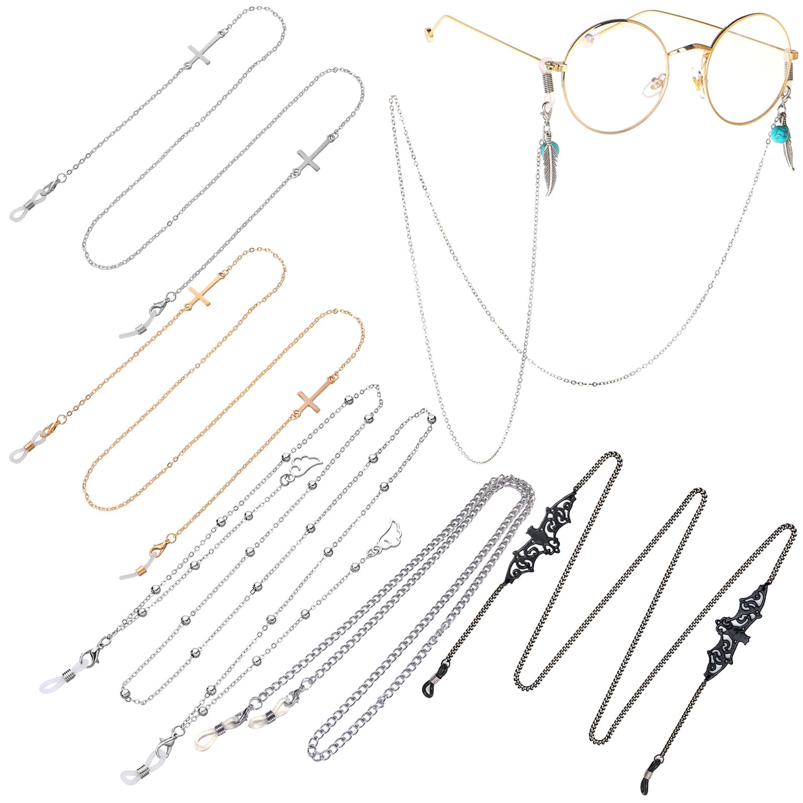 BDSHUNBF 6 Piezas Cordones para Gafas, Cuerda para Gafas, Cuerda Gafas, Cadena para Gafas de Sol, Cordones de Gafas de Lectura, Cordones para Gafas para Mujer Hombre