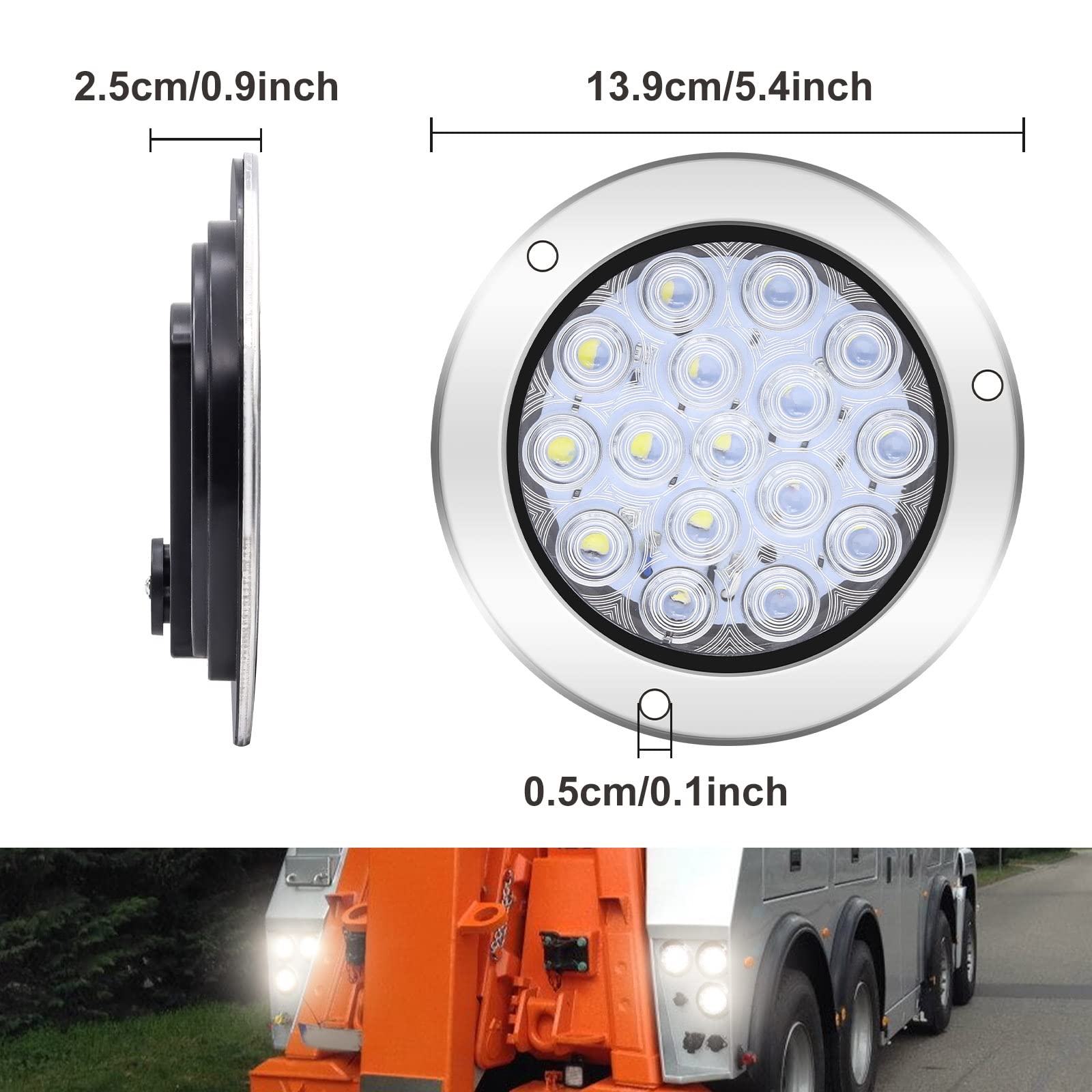Amazon | Aoling トラック用テールランプLED 12V 24V 丸型 トレーラー