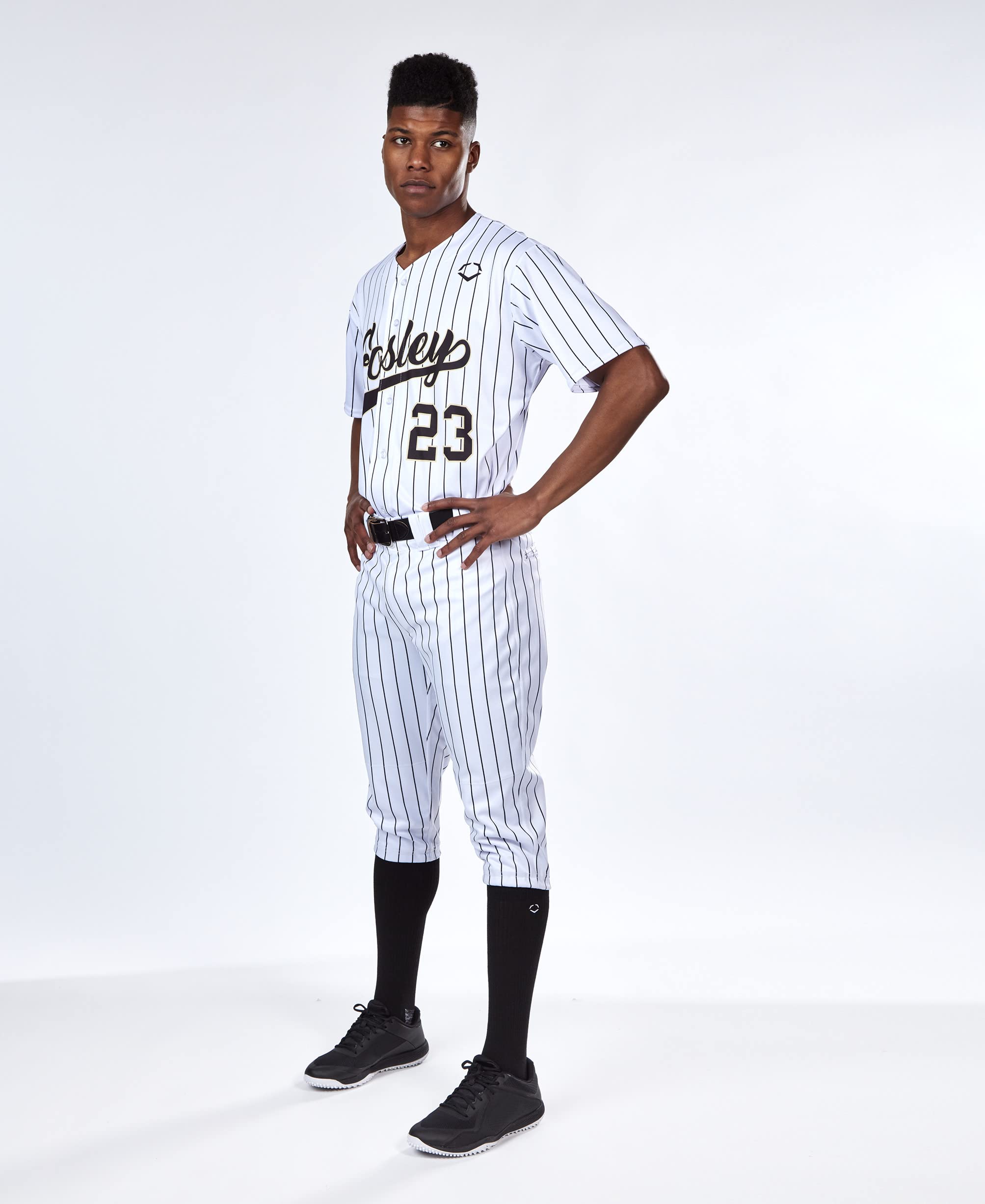 EvoShield Men's Salute Pinstripe Knicker Pant - Team White/Black, Size Medium