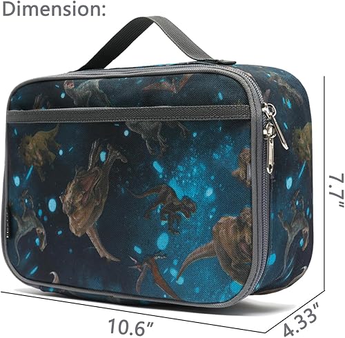 Miniatura 3 de FlowFly MyDinosaur - Lonchera para niños, bolsa suave aislada, minihielera para el regreso a clases, bolsa térmica para comidas, para niñas y niños