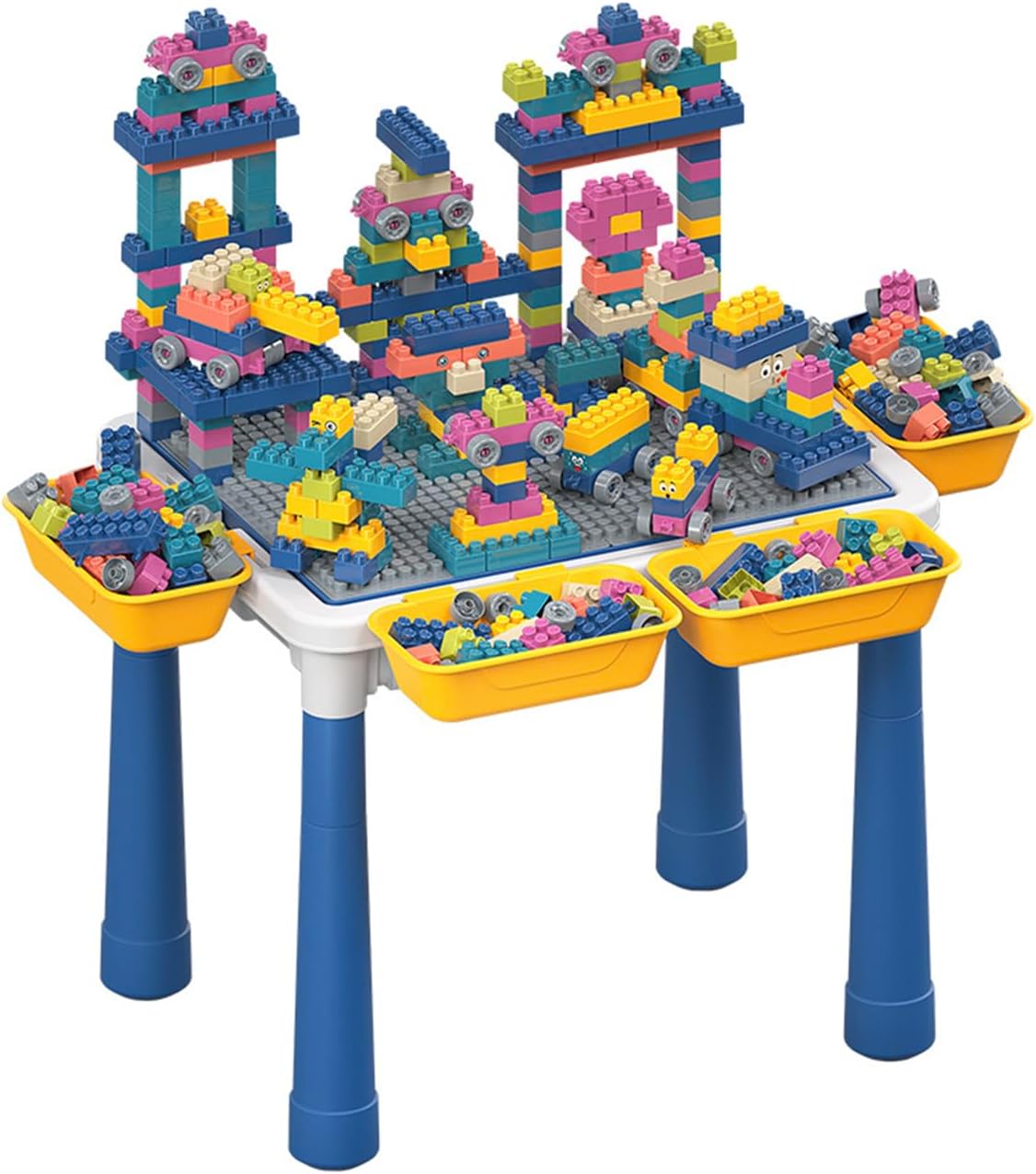 UREBMKI 6 in 1 Building Block Table Multifunctional