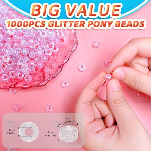 Vista 22 de 1000 cuentas de poni de caramelo de macarrón, cuentas para manualidades, cuentas para el cabello, suministros para cuentas, cuentas para hacer joyas