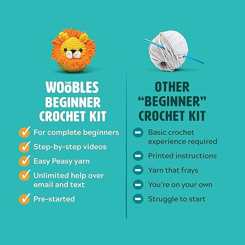 Miniatura 5 de The Woobles Kit de ganchillo para principiantes con hilo Easy Peasy kit de ganchillo para principiantes completos con tutoriales de video paso a