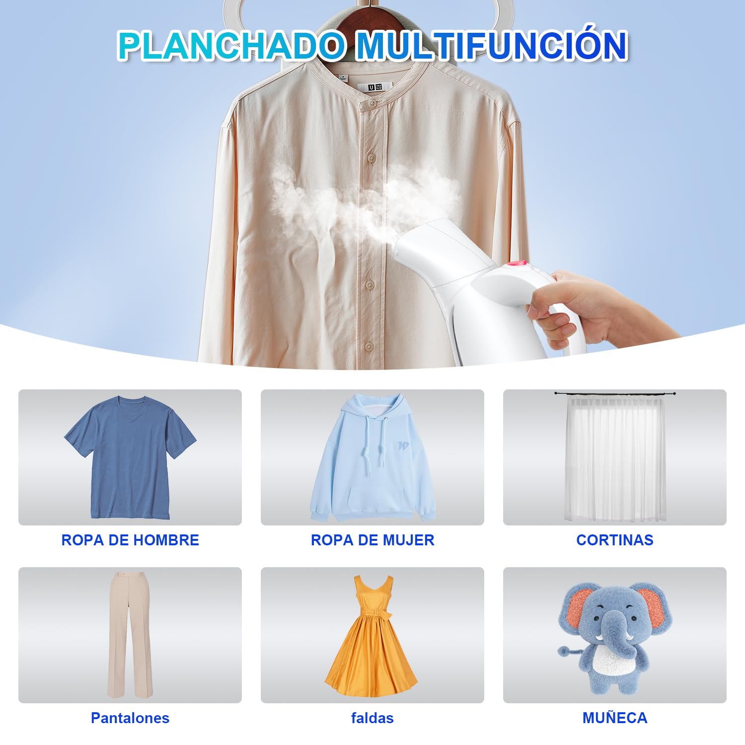 Onherm Plancha Vertical Vapor,140ML Cepillo de Vapor,Plancha Vapor 15 Minutos de Planchado Continuo de Ropa,Eliminación Rápida de Arrugas,Ideal Para Viajes,Hogar y Oficina