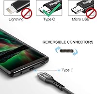 Vista 2 de Fasgear Cable USB tipo C de 10 pies de carga rápida 3A de nailon trenzado largo USB A a USB C, cable de carga compatible con controlador PS5/Samsung