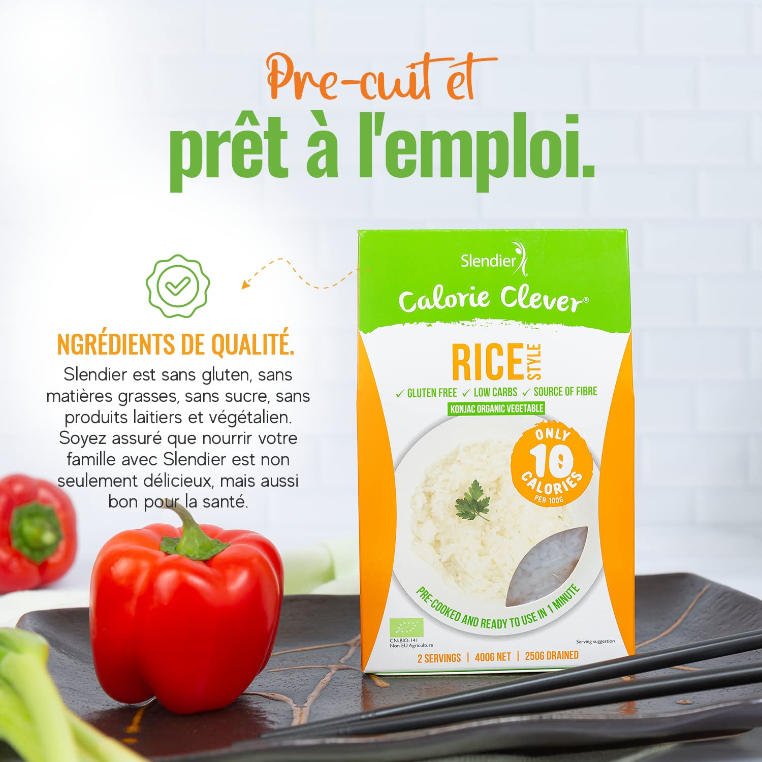 6x Slendier Bio Konjac Riz 6x400g
