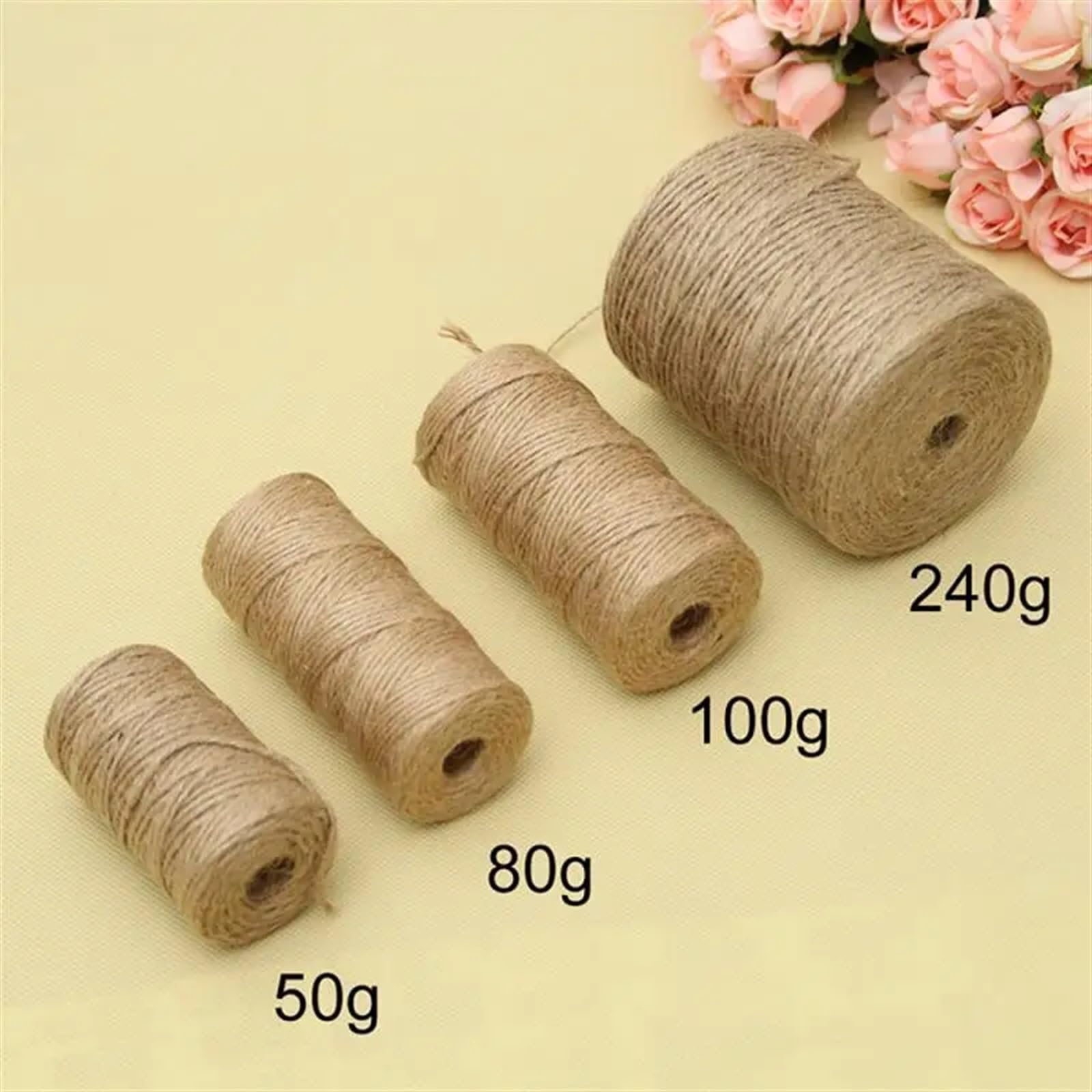 Ficelle de Jardin Ficelle de Jute Longue Corde Marron Artisanat Emballage Cadeau Emballage Jardinage décor de Mariage Cordon chaîne Toile de Jute Couture Bricolage (Size : 100m Length)