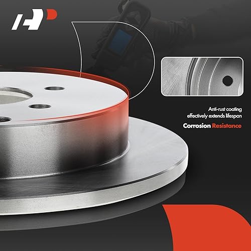 Miniatura 6 de A-Premium Rotores de freno de disco sólido trasero de 10.31 pulgadas (10.315 in) compatibles con modelos seleccionados de Hyundai y Kia - Sonata