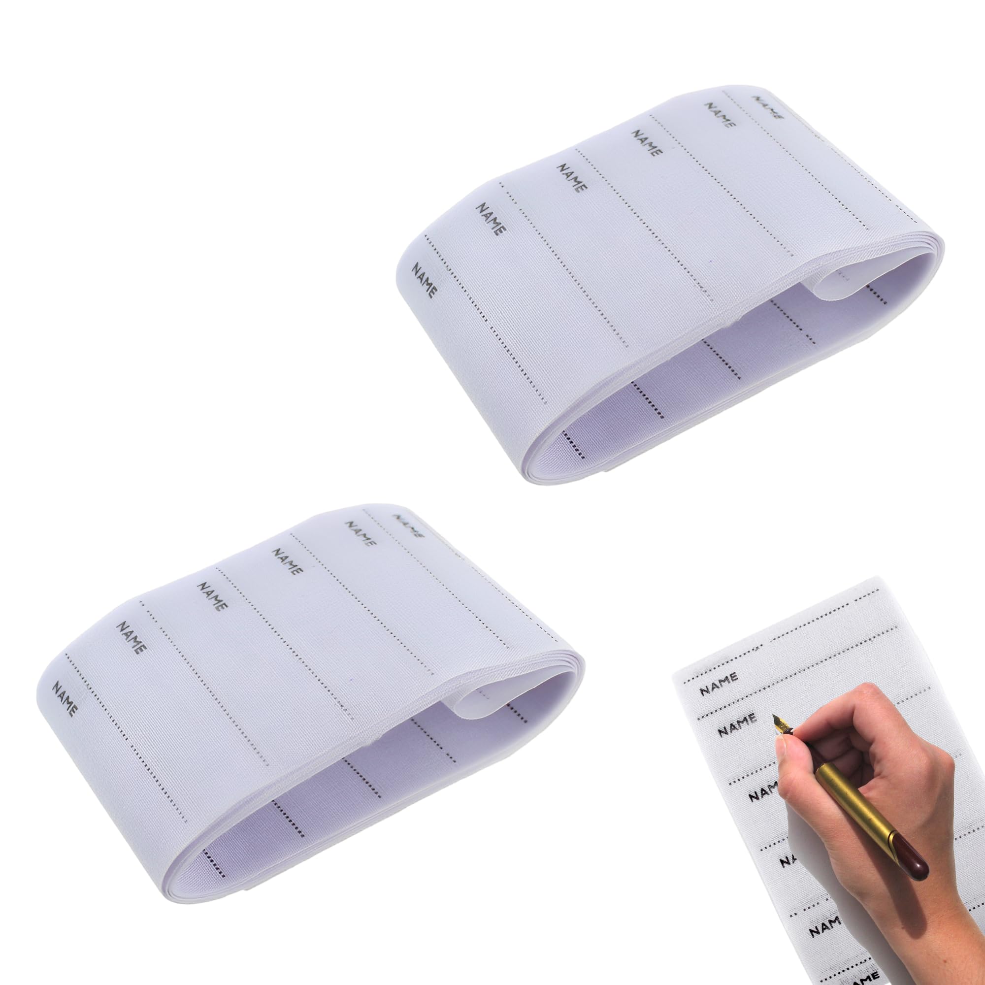 200 PCS Washable Iron on Name Labels Tapes Durable Adjustable Easy to Use Multipurpose Personalised Name Tags Stickers Apply for Clothes Towels School Bags Hats Gloves Fit for Students The Elderly