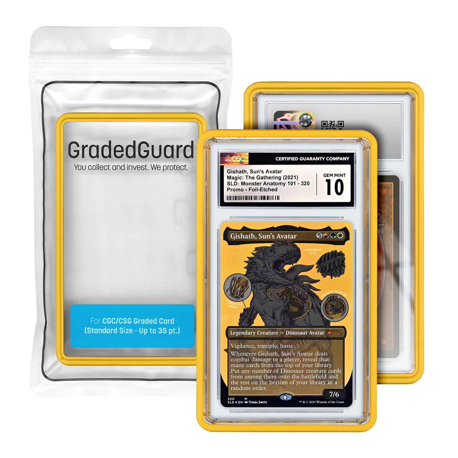 Graded Card Case for Standard CGC Slab Case | Multiple Colors | Soft Touch Matte Finish | Stackable | Made to Fit CGC | Solid TPU and PC Design. (