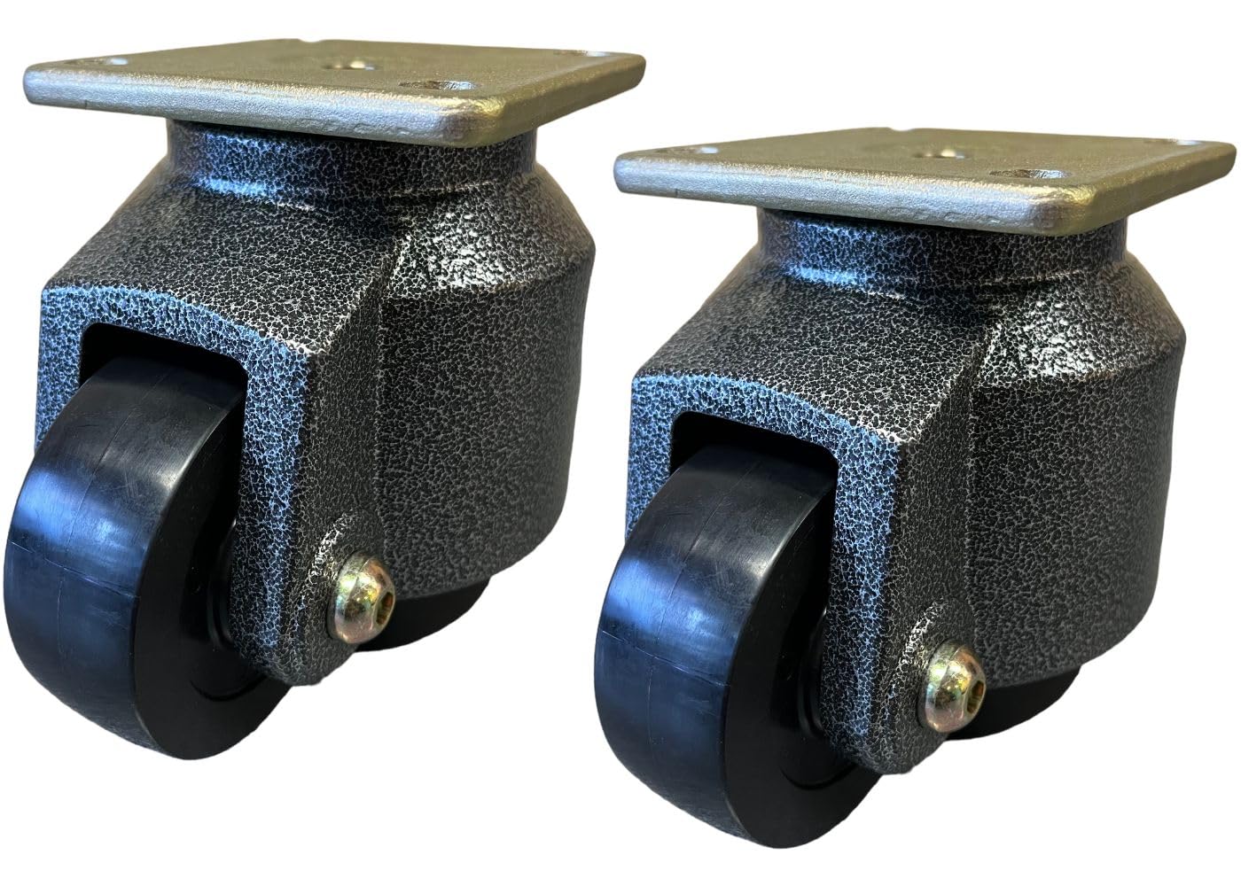 2 F-Type Leveling Casters Nylon Wheels 100F Top Plate with Bolt & Nut Included