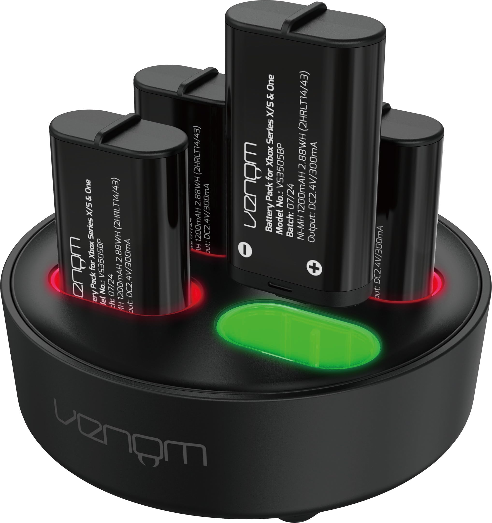 Venom Xbox Rechargeable Battery 4-Pack with Charging Dock - Black
