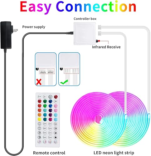 Miniatura 7 de Tira de luces LED de neón de 100 pies con control remoto por aplicación, IP65, impermeable, flexible, luces LED de neón de 24 V RGB para decoración
