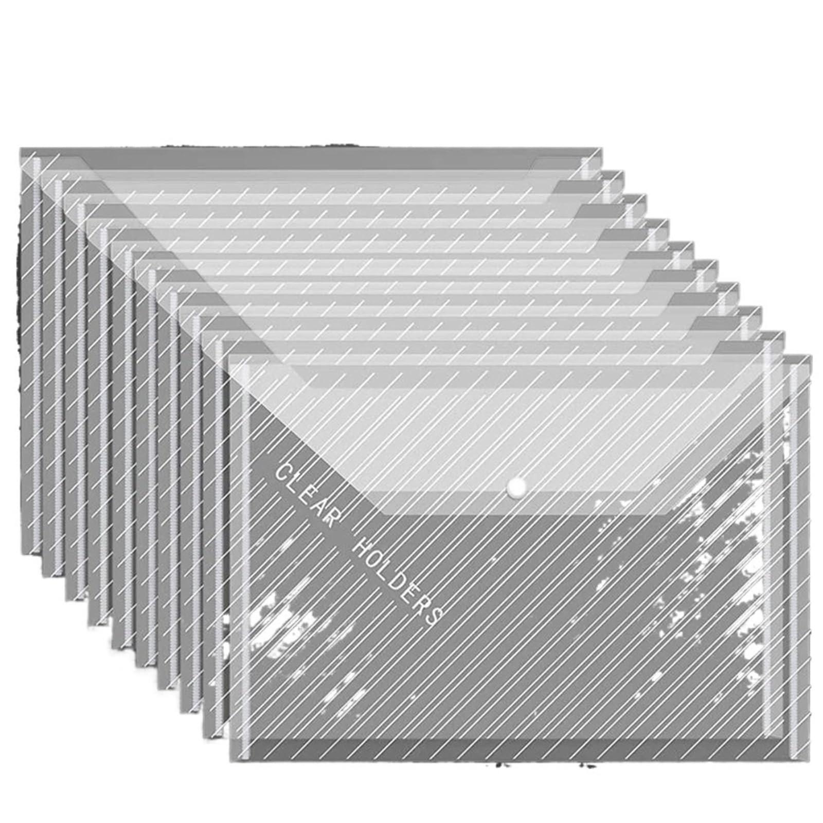 cartella plastica trasparente, Cartella di archiviazione documenti multicolore con bottone a pressione trasparente A4 da 30 pezzi for file Ufficio(White2)