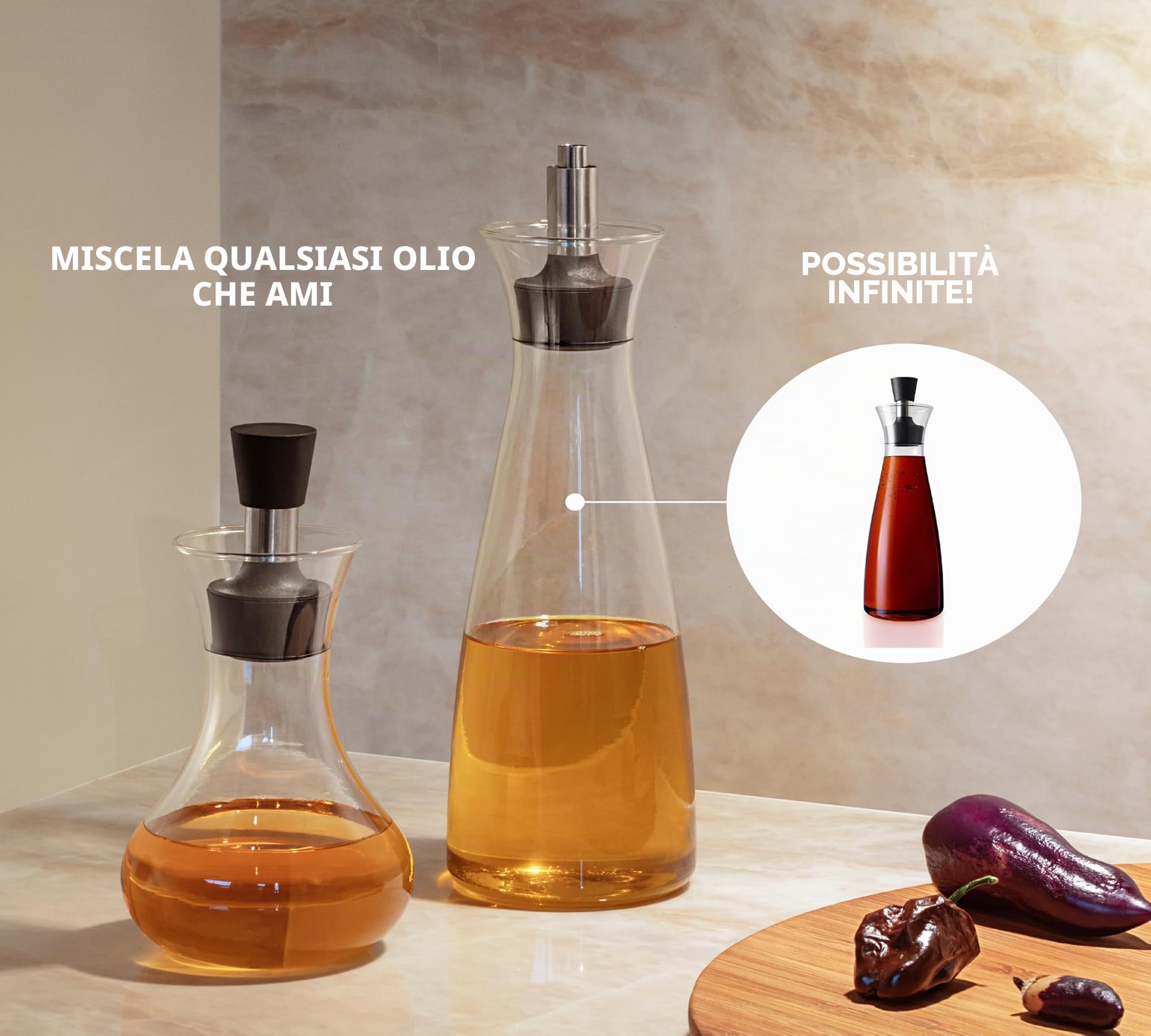 EVA SOLO | Set Oilcarafe & Shaker | Drip-free – no olio o condimento sul tavolo |