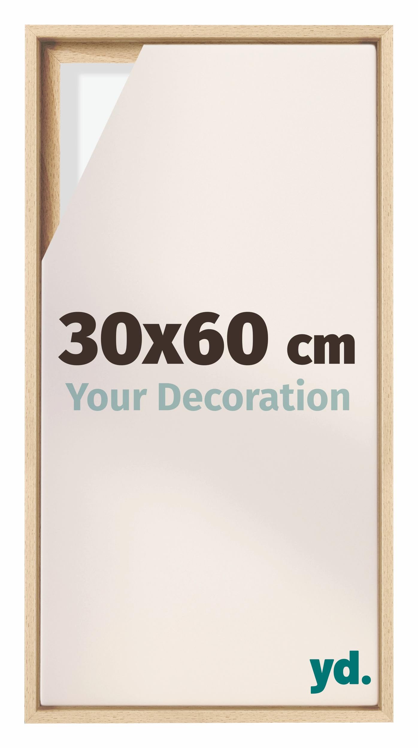yd. Your Decoration - Marco flotante para lienzo 30x60 - Haya - Para lienzos con bastidor - MDF - Lyon