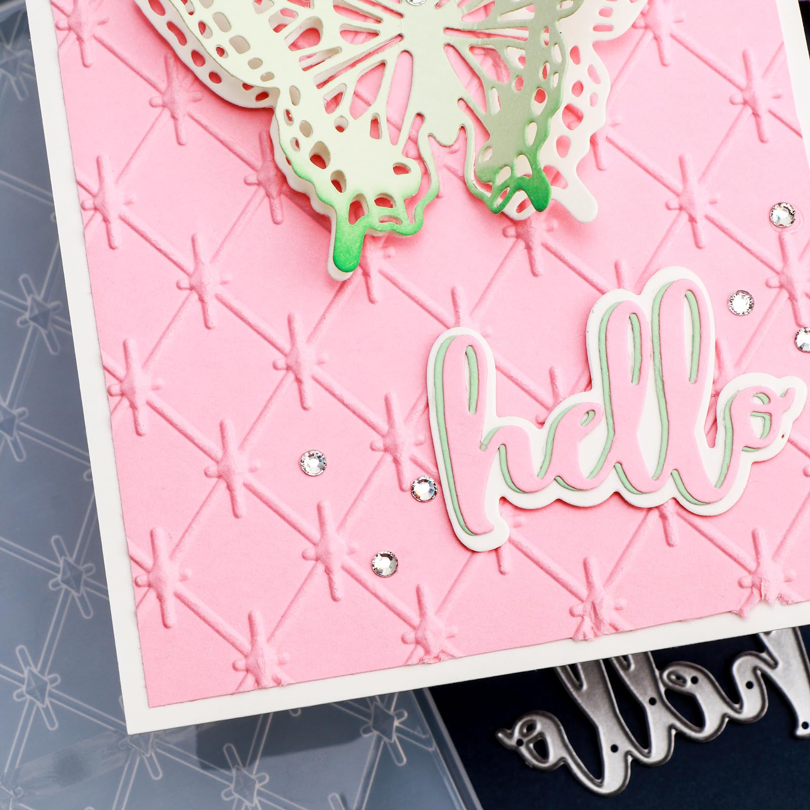 Dossier De Gaufrage 3D - Modèle Vagues Géométriques, 16x11,5 Cm | Pour Scrapbooking, Cartes, Papier Cartonné