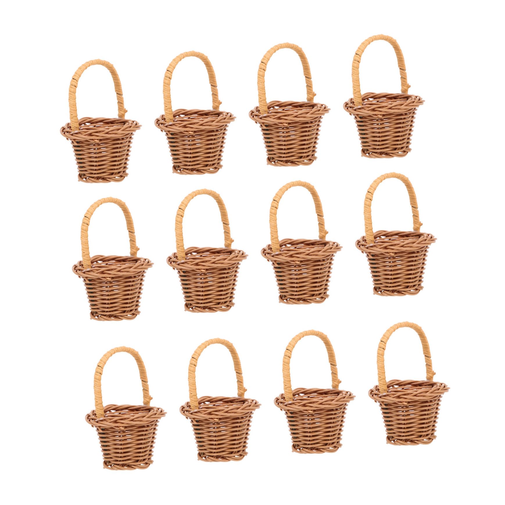 Cabilock 32piezas Cesta De Flores Tejida De Rattan Para Jardín y Rústico y Organizador Natural y Elegante