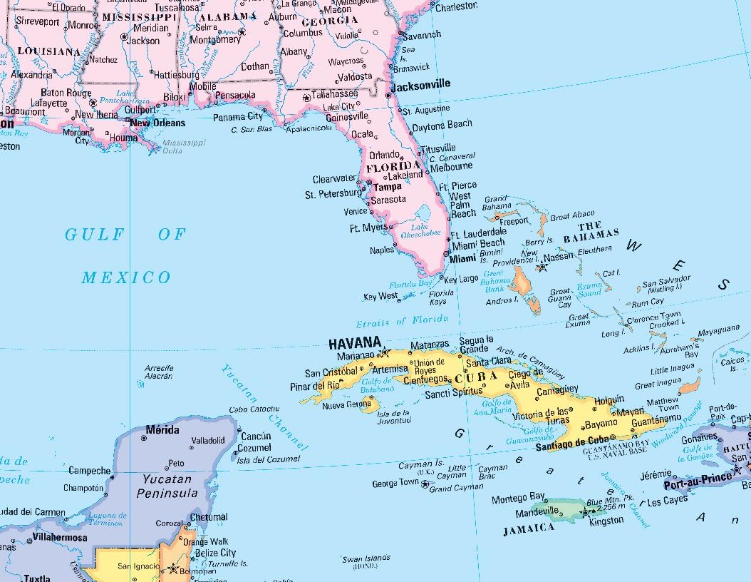 CoolOwlMaps North America Continent Wall Map Poster - Rolled (Laminated 24x32)