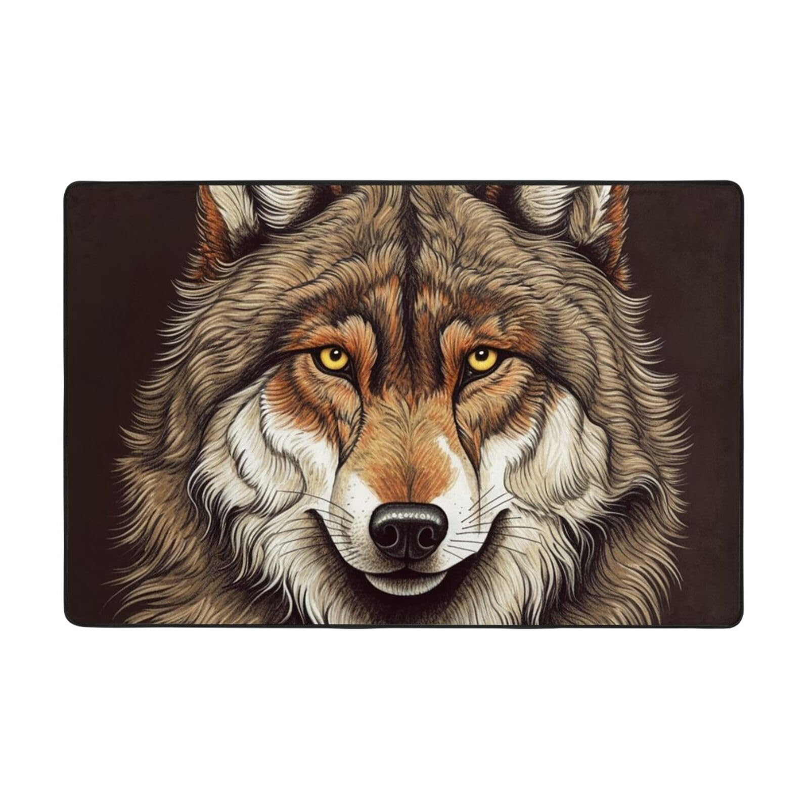 Tapis antidérapant marron lavable pour sol glissant de salon