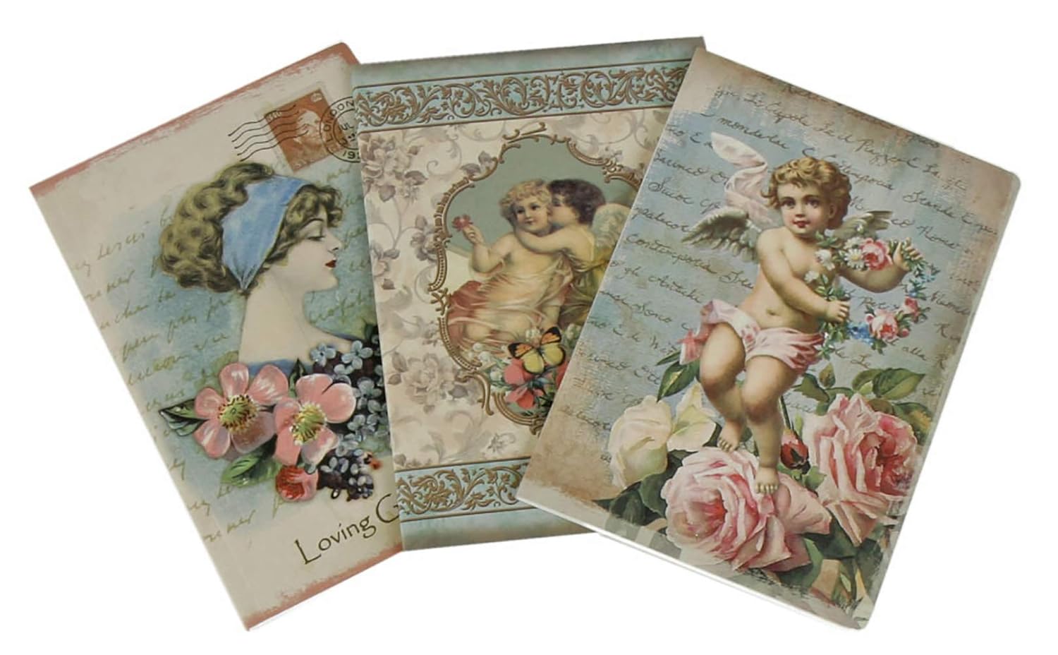 3-Piece Set of Notebooks Vintage Nostalgia DIN A6 (Angels & Love)      Unknown Binding