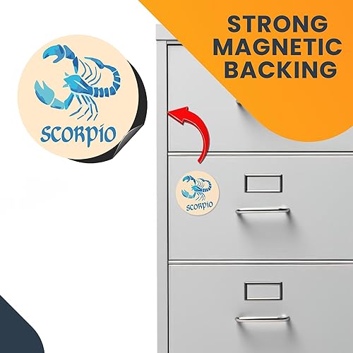 Miniatura 10 de Magnet Me Up Libra - Calcomanía magnética con signo del zodiaco para nevera, 5 pulgadas, redonda, colección Cool perfecta para refrigerador,