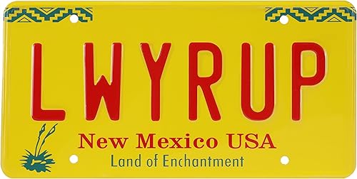 LWYRUP - Placa de matrícula de automóvil con estampado de metal, acabado en relieve 3D