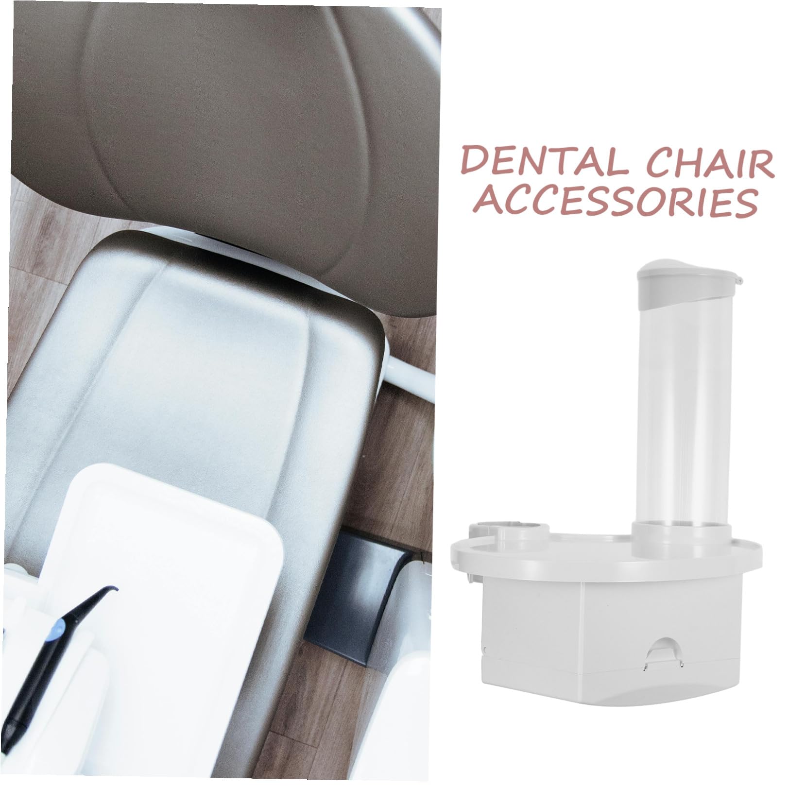 Vassoio Odontoiatrico 3 in 1 in Plastico Bianco per Clinica | Sistema Integrato con Portatovaglioli, Portabicchiere e Piano Porta Strumenti, per Postazione Odontoiatrica
