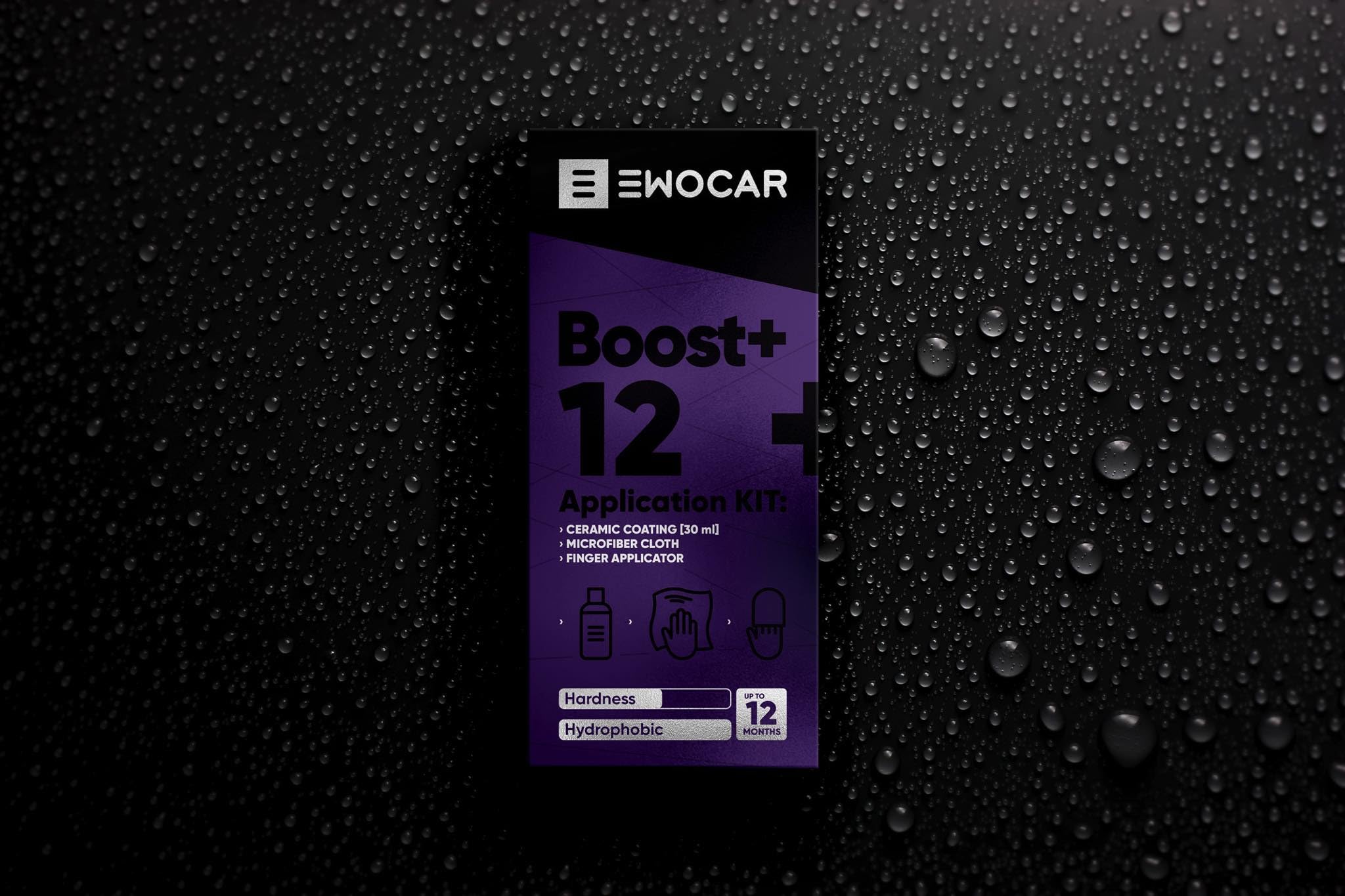 Boost+ Set Keramik-Sprühbeschichtung – Lackversiegelung für Auto, Motorrad & mehr, kratzfest, wasserabweisend, langanhaltender Glanz bis zu 12 Monate, einfache Anwendung