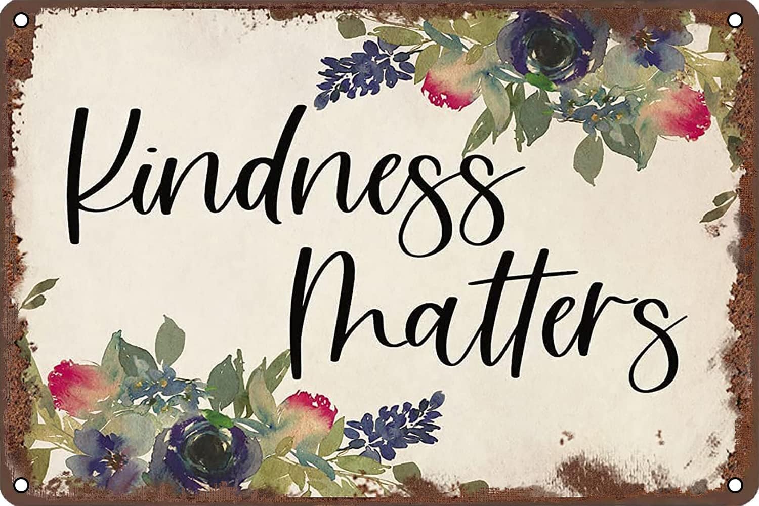 Vintage Retro Funny Tin Sign Kindness Matter Wall Decor for Garden Wall Home Farm Yard Front Door Indoor Outdoor Street Sign 8 X 12 Inches
