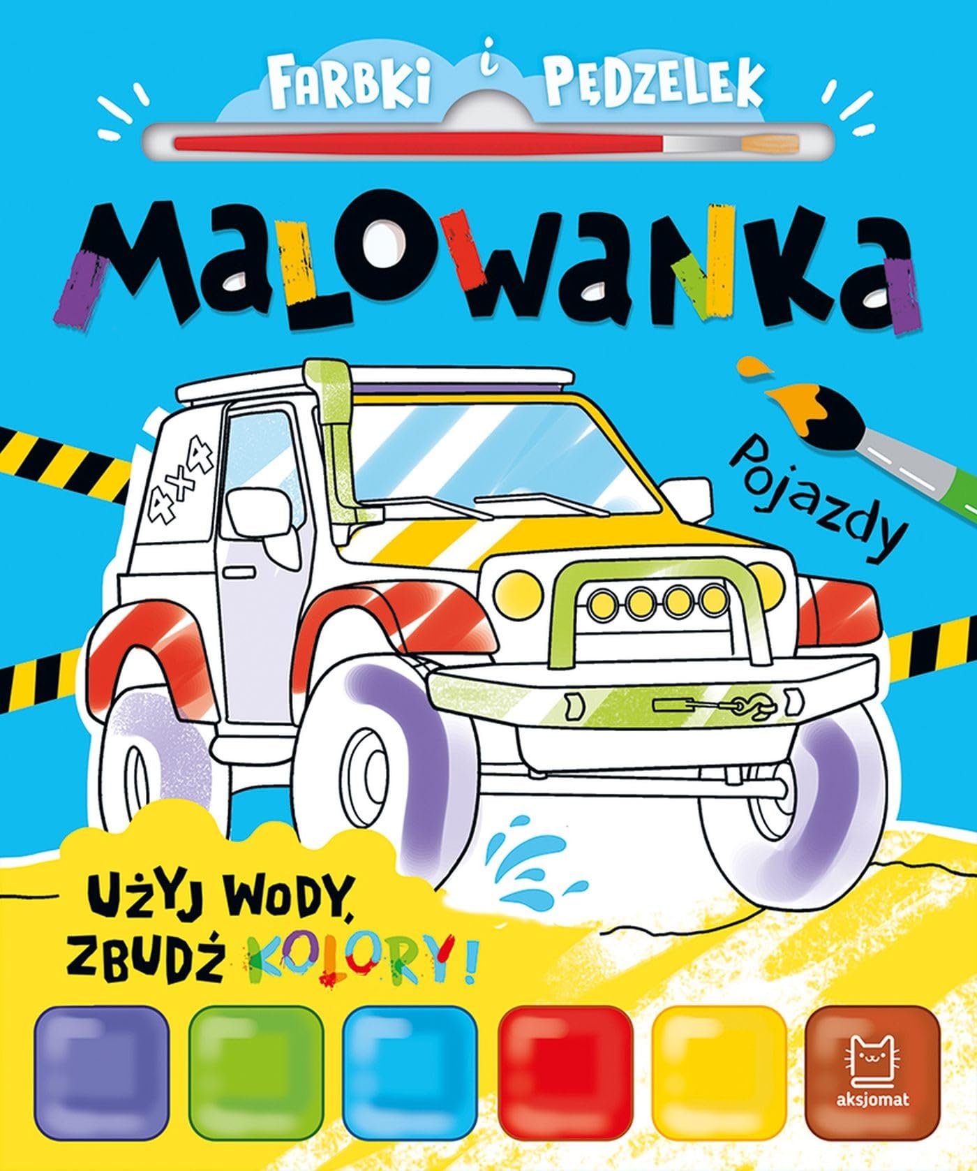 Farbki i pędzelek Malowanka Użyj wody, zbudź kolory! Pojazdy