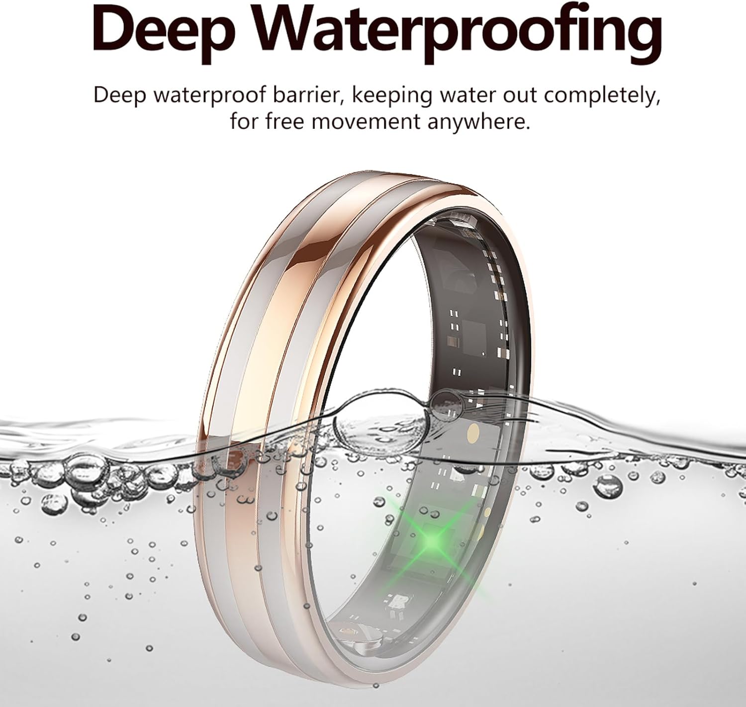 Smart Ring for Men Women Fitness Tracker Ring with Sleep Monitor Heart Rate Tracking Gesture Control Activity Tracker Health Ring Ceramic Metal Smart Ring Gift for Couples Waterproof Ultra-Thin 6.3mm