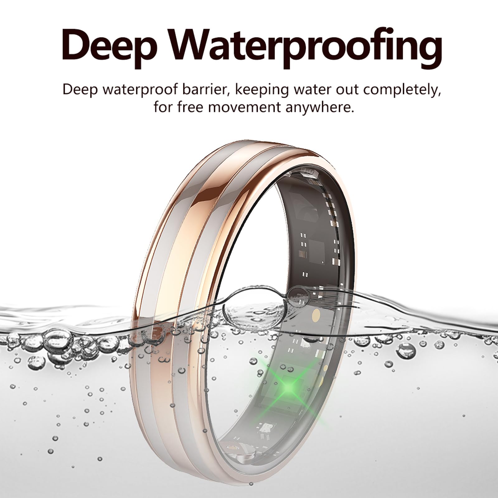 Anillo inteligente para hombres y mujeres, anillo de seguimiento de fitness con monitor de sueño, seguimiento de frecuencia cardíaca, control de gestos, rastreador de actividad, anillo de salud