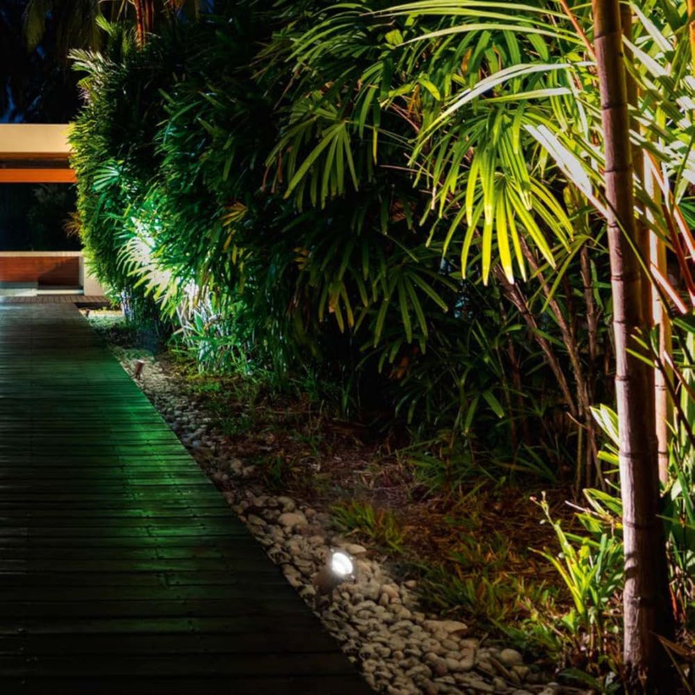 MAZZOLA LUCE Faretto con picchetto per esterno giardino alluminio marrone corten ip65 impermeabile gu10 led orientabile