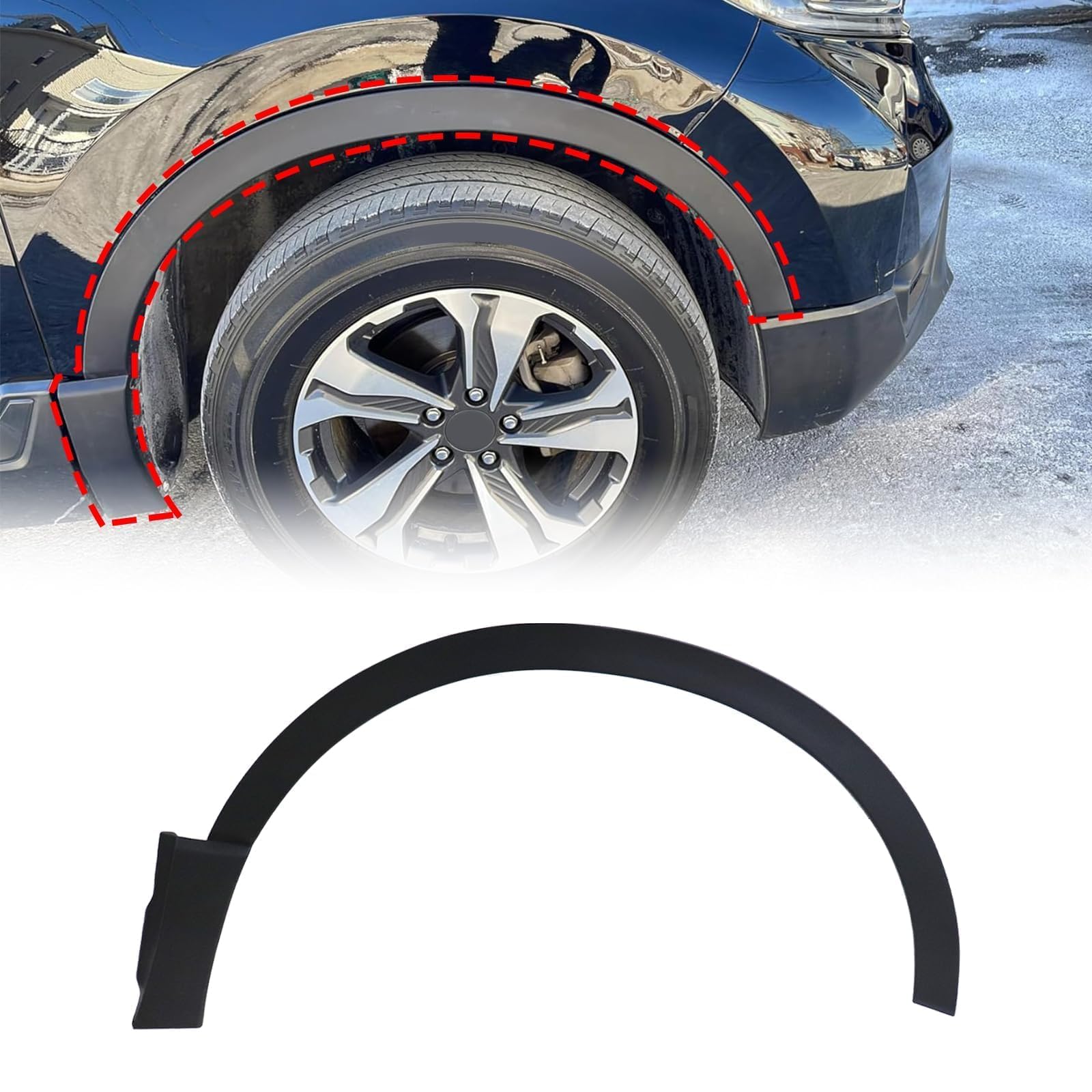 Front Passenger Side Fender Flare Trim Molding Fit for Honda CR-V 2017-2022 1.5L/2.0L l4, Wheel Arch Opening Molding with Clips, Direct Replacement 74115-TLA-A02 HO1291108, Right Side